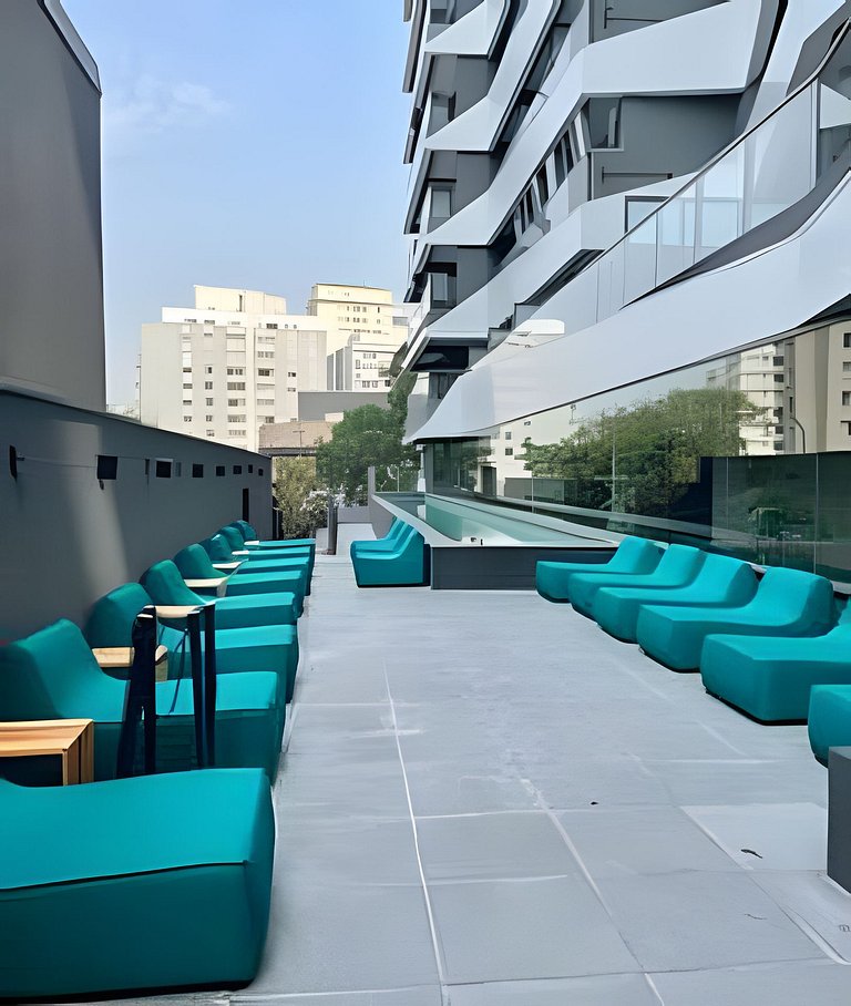 Flat Âmbar - novo, moderno e completo