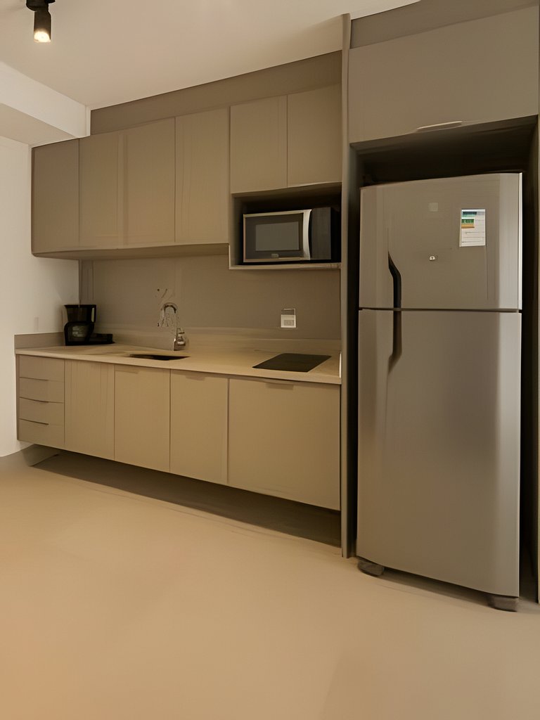 Flat novo e totalmente equipado, localizado ao lado do Allia