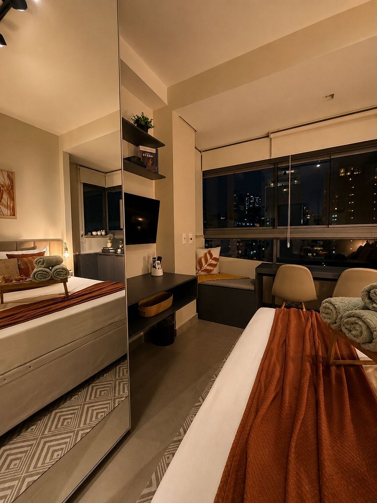 Flat Âmbar - novo, moderno e completo