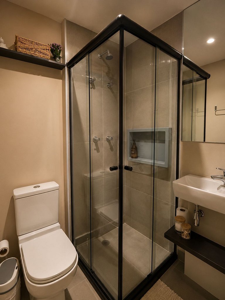 Flat Âmbar - novo, moderno e completo